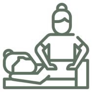 Person receiving massage therapy illustration.